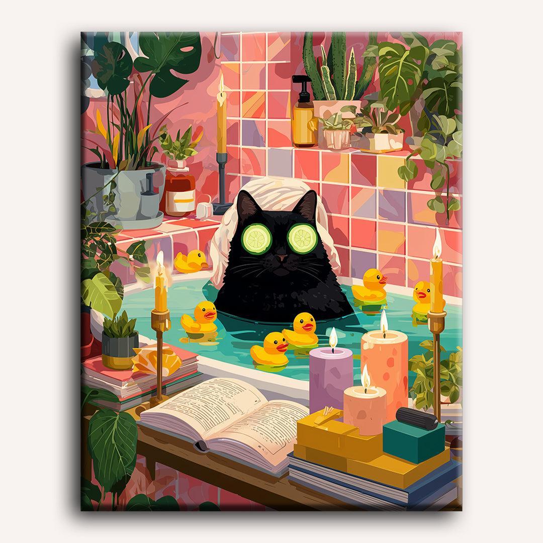 Nighttime Black Cat Serenity - Detail 2