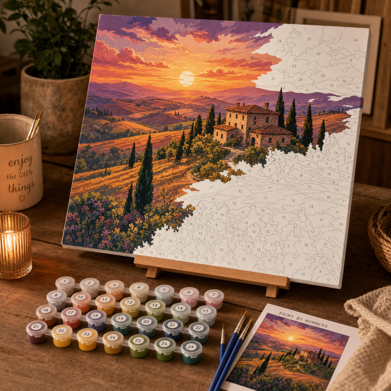 Sunset Over Tuscany - Paint by Numbers Kit